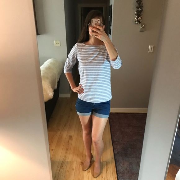 Striped Boatneck Boxy T-Shirt by FDJ - Picture 2 of 5